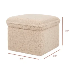 Cali Storage Ottoman in Shearling in Chai Shearling