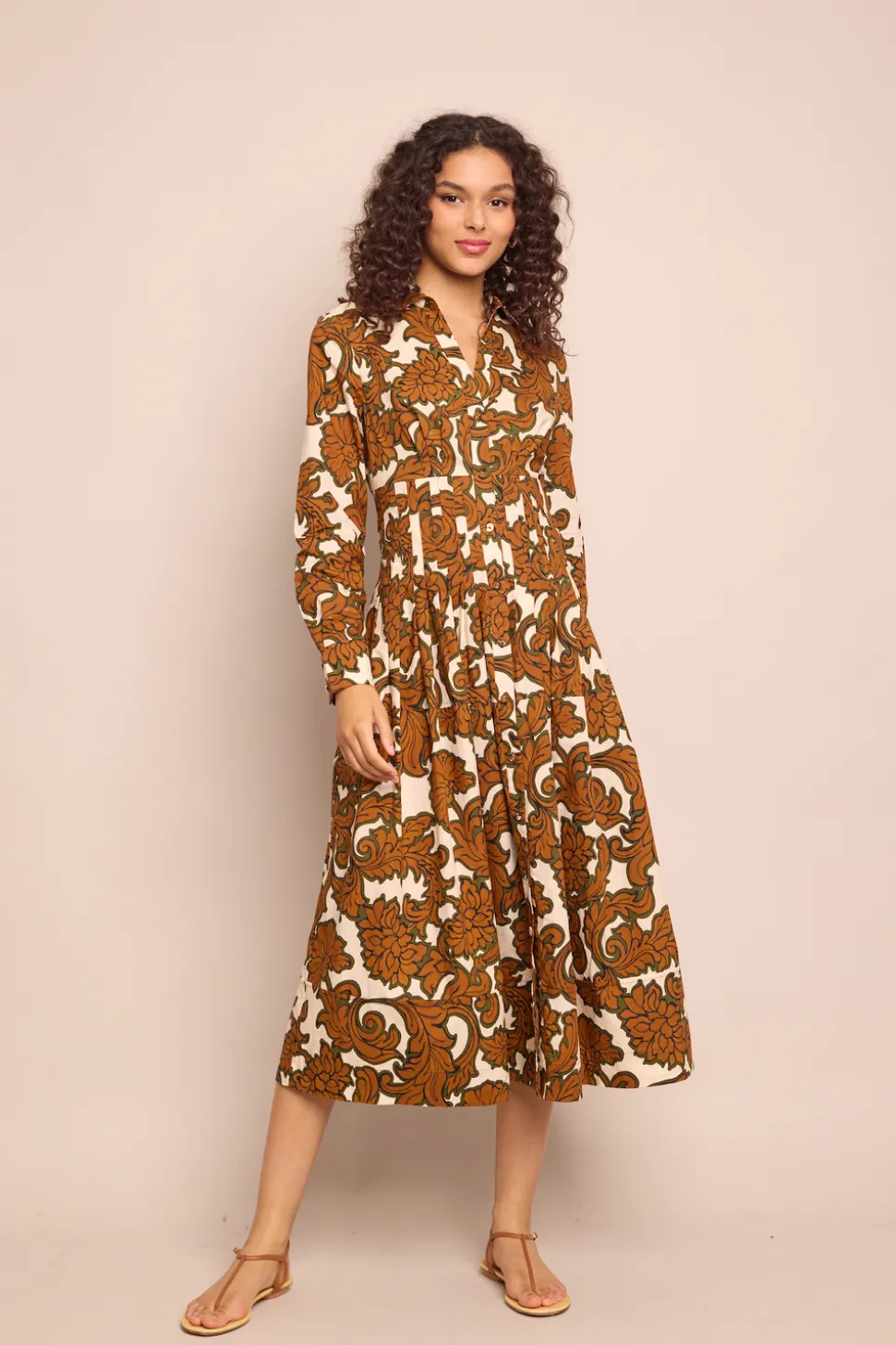 Cameron Dress in Mystic Flora Olive