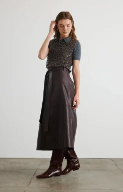 Camilla Knit Top in Dark Heather Grey & Bronze Multi