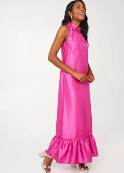 Camille Gown in Hot Pink Dupioni