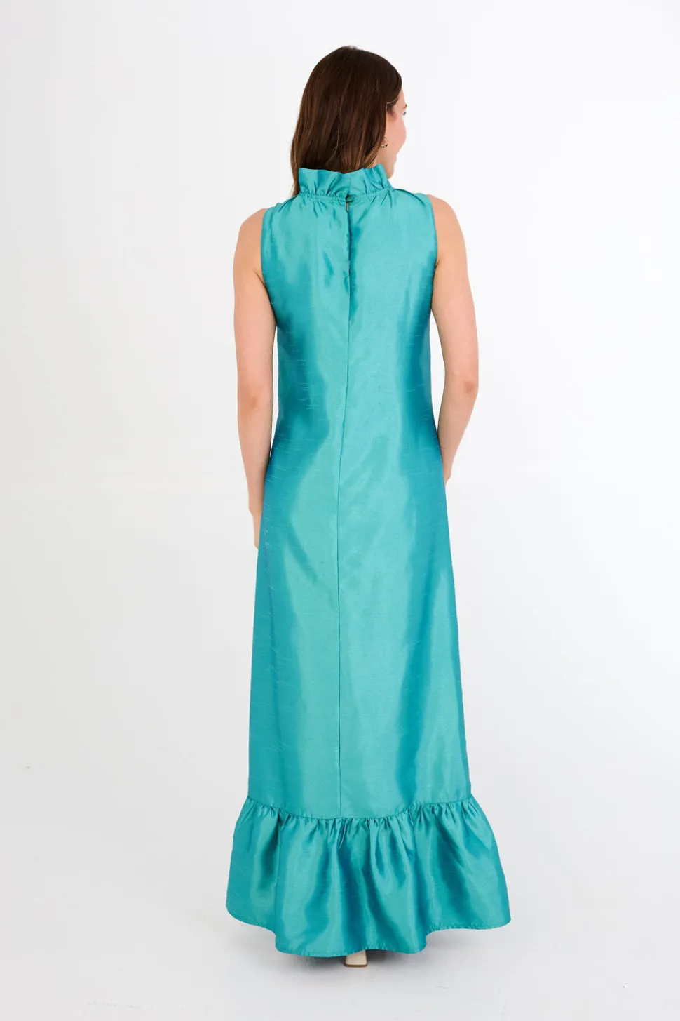 Camille Gown in Teal Dupioni