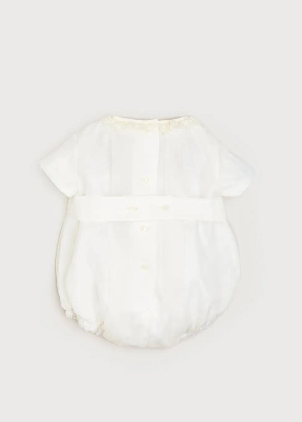Cap Sleeve Lace Detail Romper in Ivory