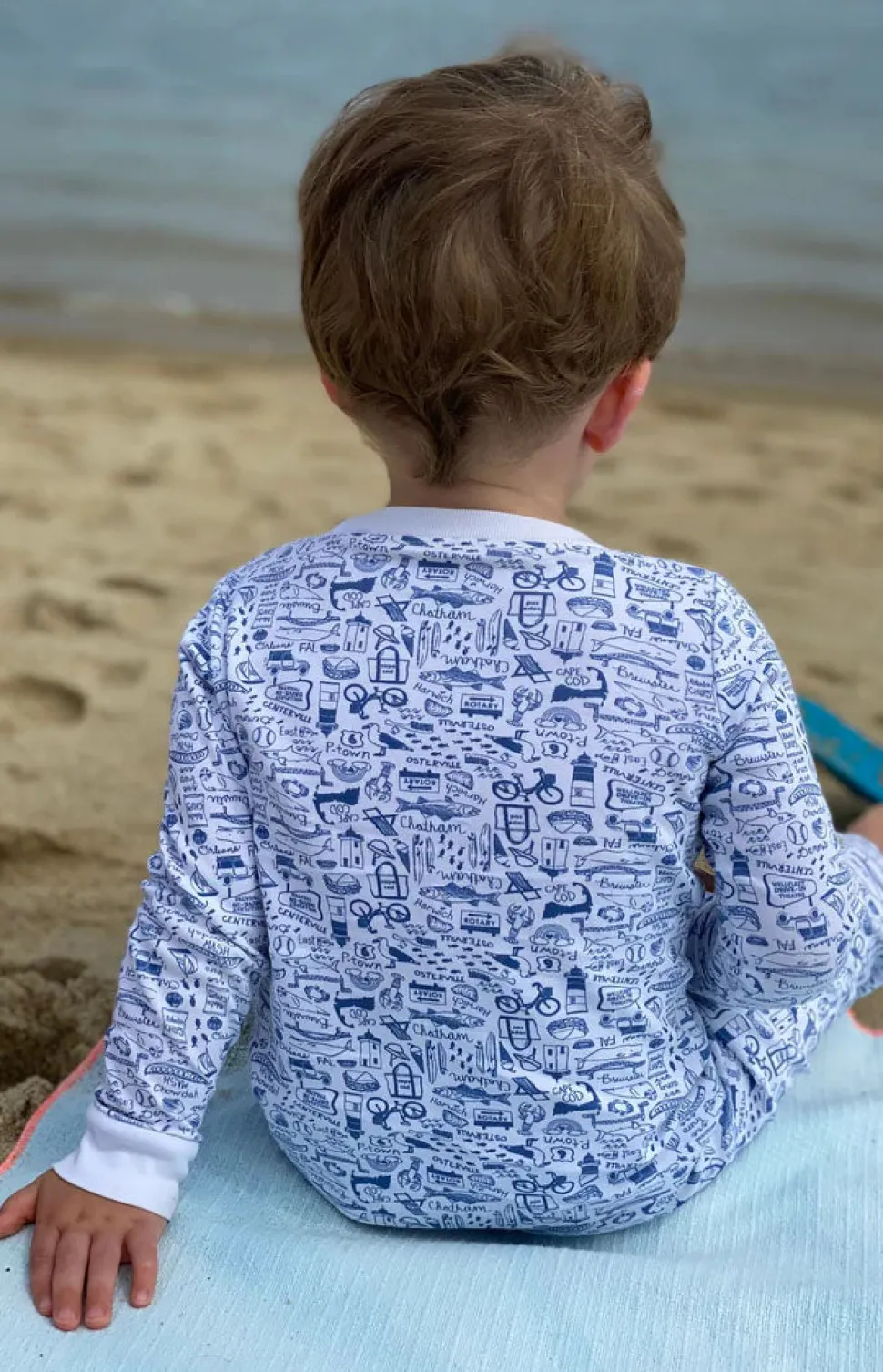 Cape Cod Two Piece Kids Pajamas in Cape Cod Sailor Blue