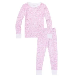 Cape Cod Two Piece Kids Pajamas in Cape Cod Peony Pink