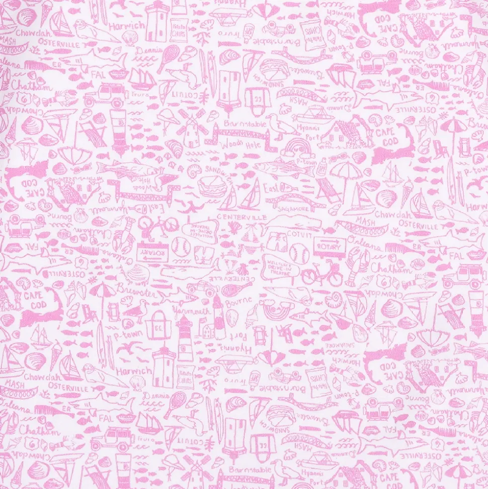 Cape Cod Two Piece Kids Pajamas in Cape Cod Peony Pink