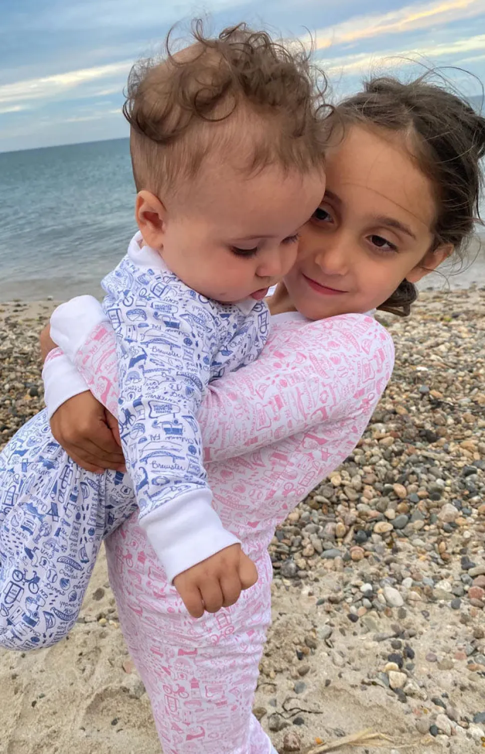 Cape Cod Two Piece Kids Pajamas in Cape Cod Peony Pink