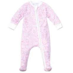 Cape Cod Zip Baby Onesie in Cape Cod Peony Pink