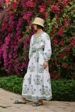 Capri Maxi Dress in Blue Flower