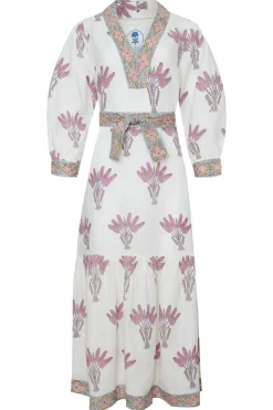 Capri Maxi Dress in Pink Palm
