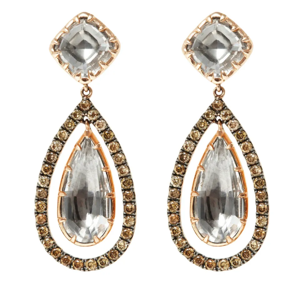Caprice Cushion Pear Floating Earring