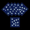 Cardshark Cocktail Napkins in Navy & Aqua, Set of 6