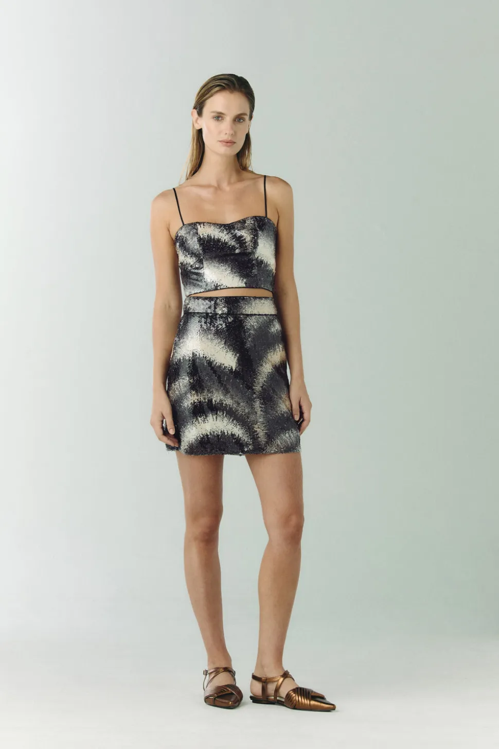 Carmelita Sequins Mini Skirt in Black