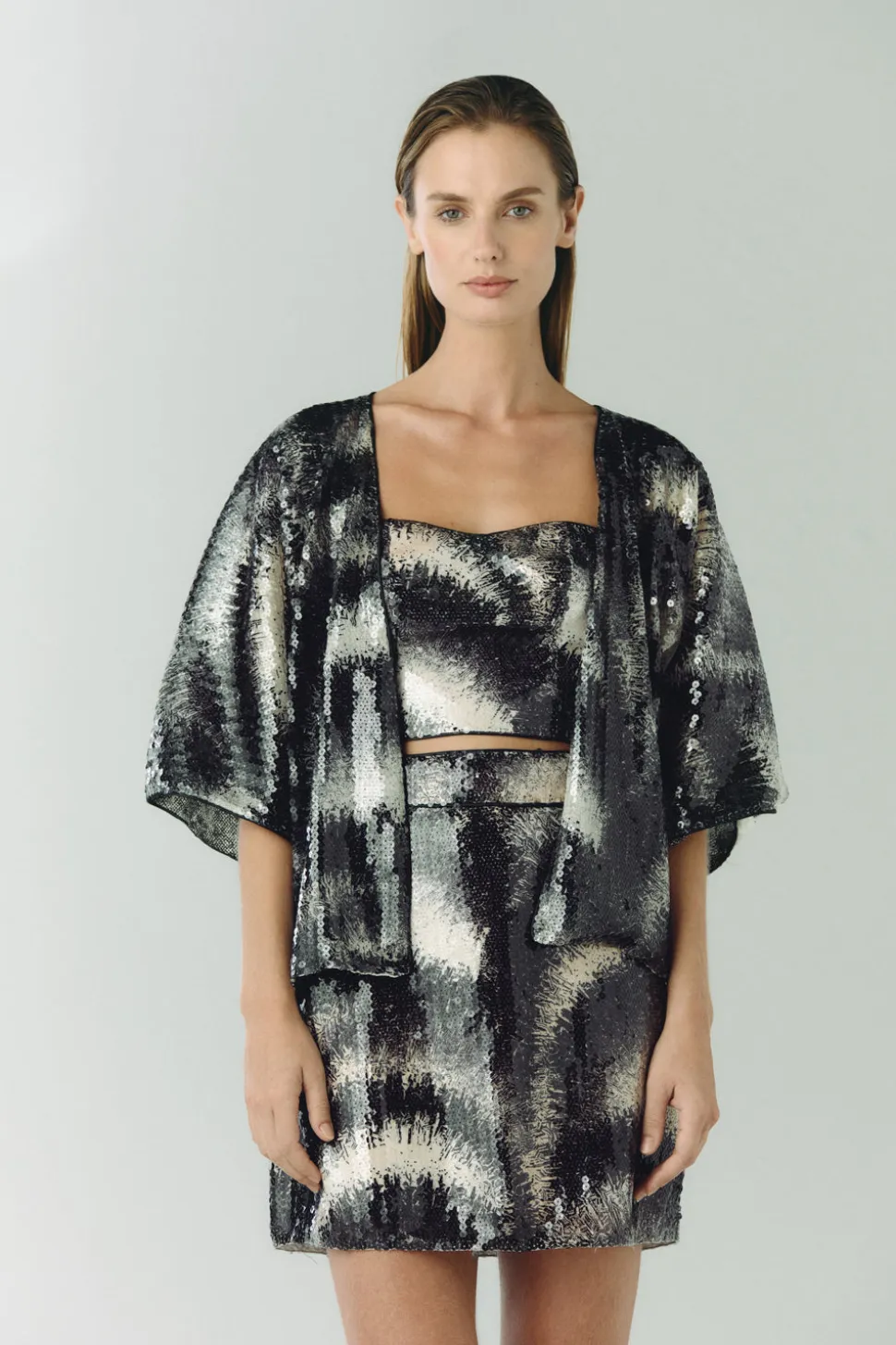Carmelita Sequins Mini Skirt in Black
