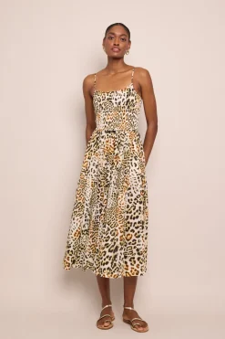 Carmen Dress in Cheetah Natural