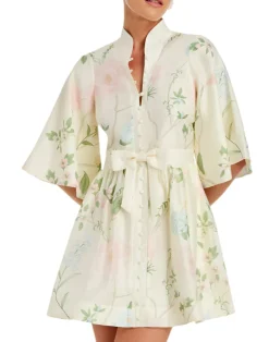 Carmen Mini Dress in Ivory Multi