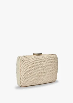 Carmen Woven Straw Clutch Bag in Natural