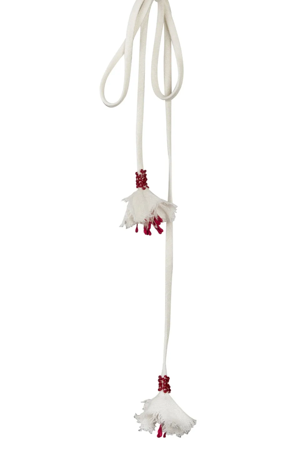 Carnation Crop Top in Ivory & Red