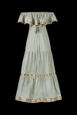 Carnation Ruffle Dress in Mint & Pink