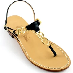 Caroline Capri-Style Leather Thong Sandal