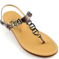 Caroline Capri-Style Leather Thong Sandal