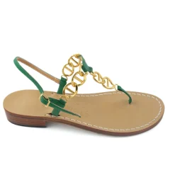 Caroline Capri-Style Leather Thong Sandal