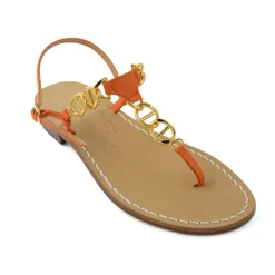 Caroline Capri-Style Leather Thong Sandal
