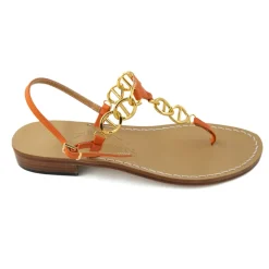 Caroline Capri-Style Leather Thong Sandal
