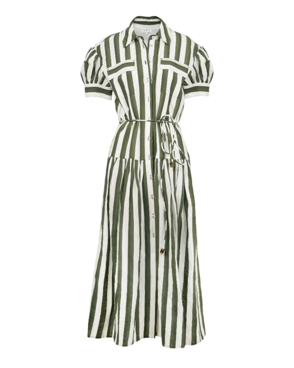 Carrington Dress in Fern & Ivory