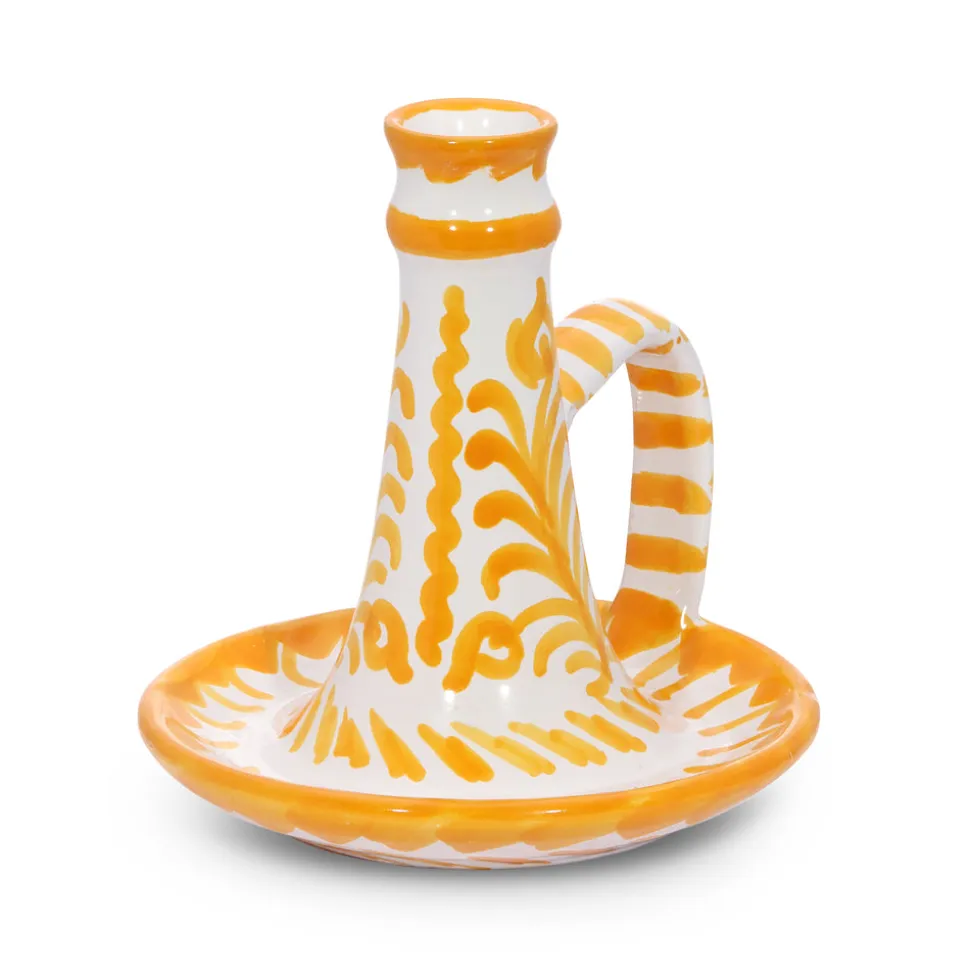 Casa Amarilla Candlestick with Hand-Painted Designs