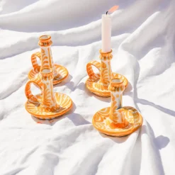 Casa Amarilla Candlestick with Hand-Painted Designs