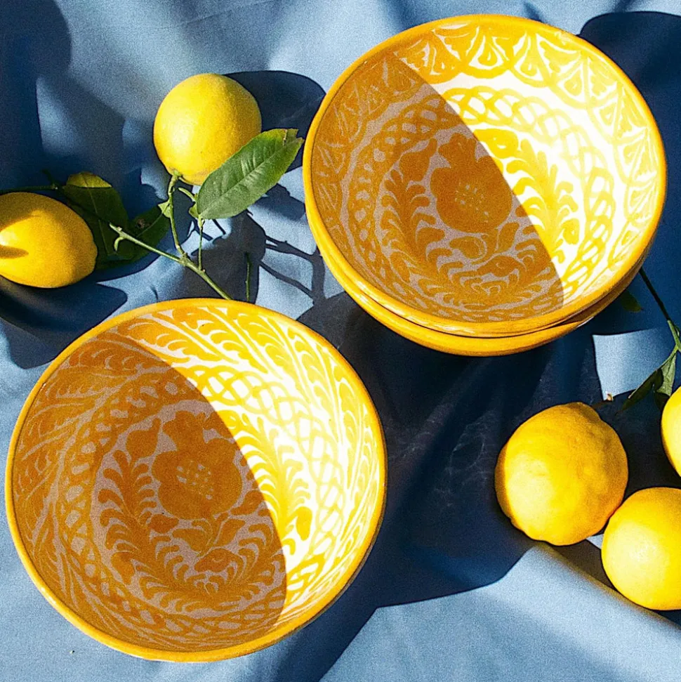 Casa Amarilla Medium Bowl with Hand-painted Designs