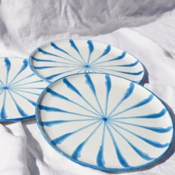 Casa Celeste Dinner Plate with Candy Cane Stripes