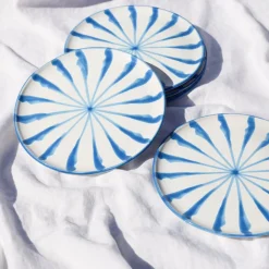 Casa Celeste Salad Plate with Candy Cane Stripes