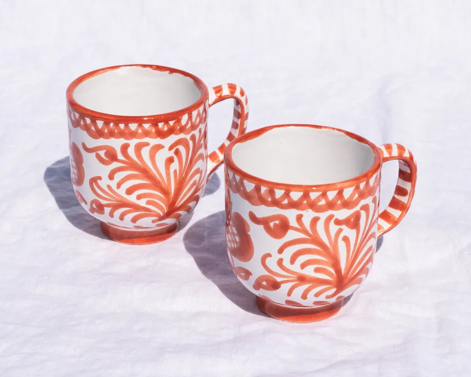 Casa Coral Mug with Hand-painted Designs