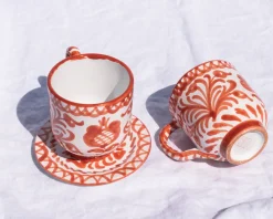 Casa Coral Mug with Hand-painted Designs