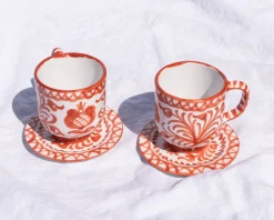 Casa Coral Mug with Hand-painted Designs