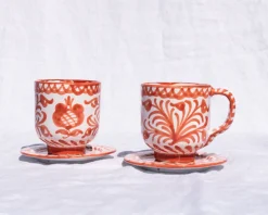 Casa Coral Mug with Hand-painted Designs
