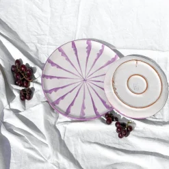 Casa Lila Dinner Plate with Candy Cane Stripes