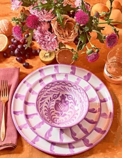 Casa Lila Dinner Plate with Candy Cane Stripes