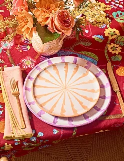 Casa Lila Dinner Plate with Candy Cane Stripes