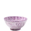 Casa Lila Medium Bowl with Hand-painted Designs