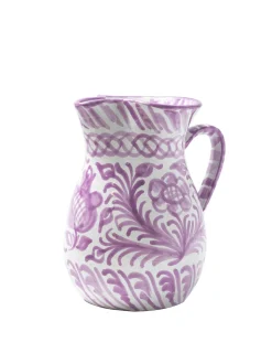 Casa Lila Medium Pitcher with Hand-painted Designs