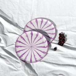 Casa Lila Salad Plate with Candy Cane Stripes