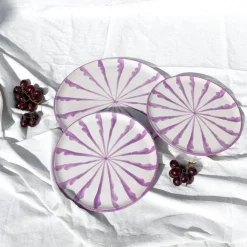 Casa Lila Salad Plate with Candy Cane Stripes