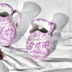 Casa Lila Small Pitcher with Hand-painted Designs