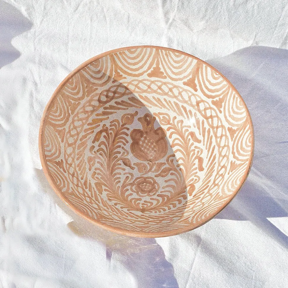 Casa Melocoton Large Bowl with Hand-painted Designs