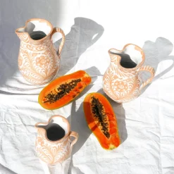 Casa Melocoton Large Pitcher with Hand-painted Designs