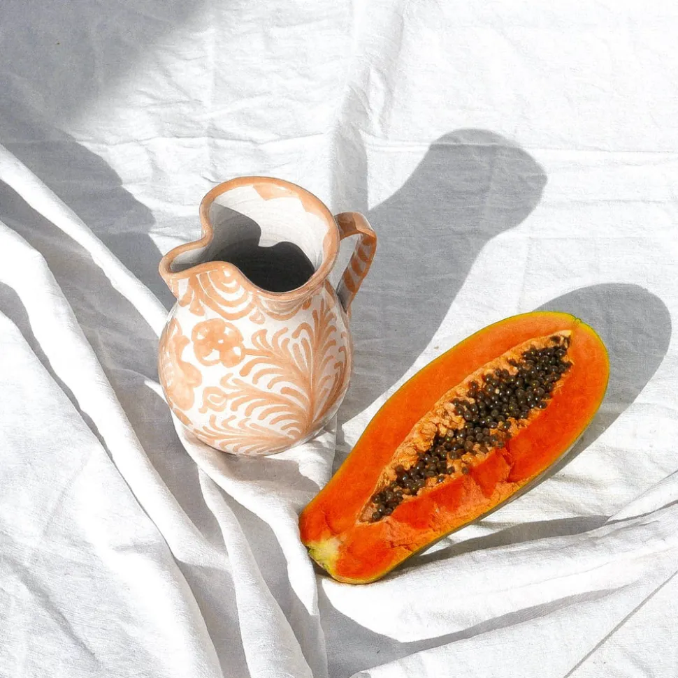 Casa Melocoton Small Pitcher with Hand-painted Designs