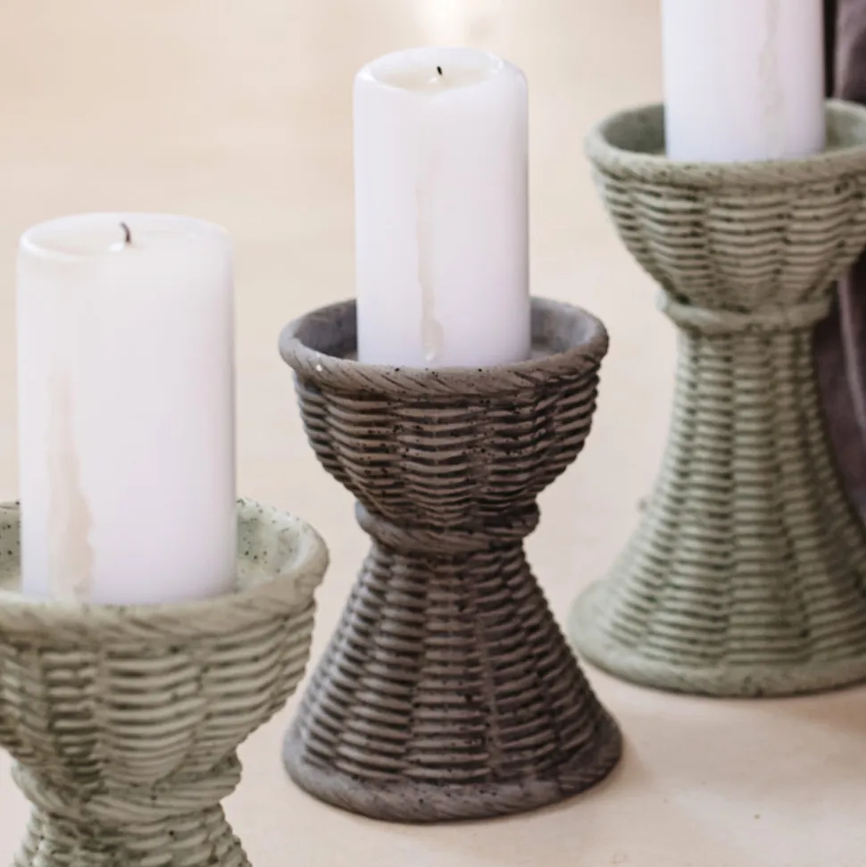 Casa Sage Green Short Candlestick