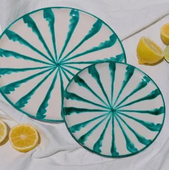 Casa Verde Dinner Plate with Candy Cane Stripes